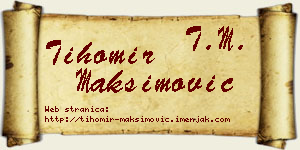 Tihomir Maksimović vizit kartica